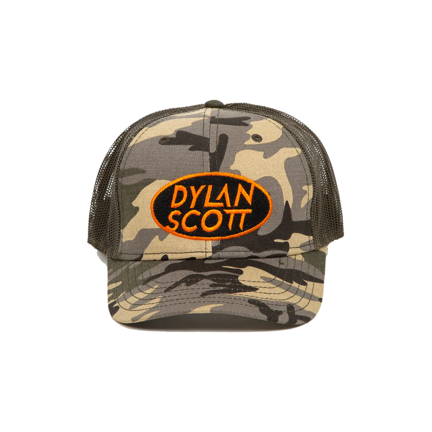 Dylan Scott Logo Hat - Camo w/ Orange Logo