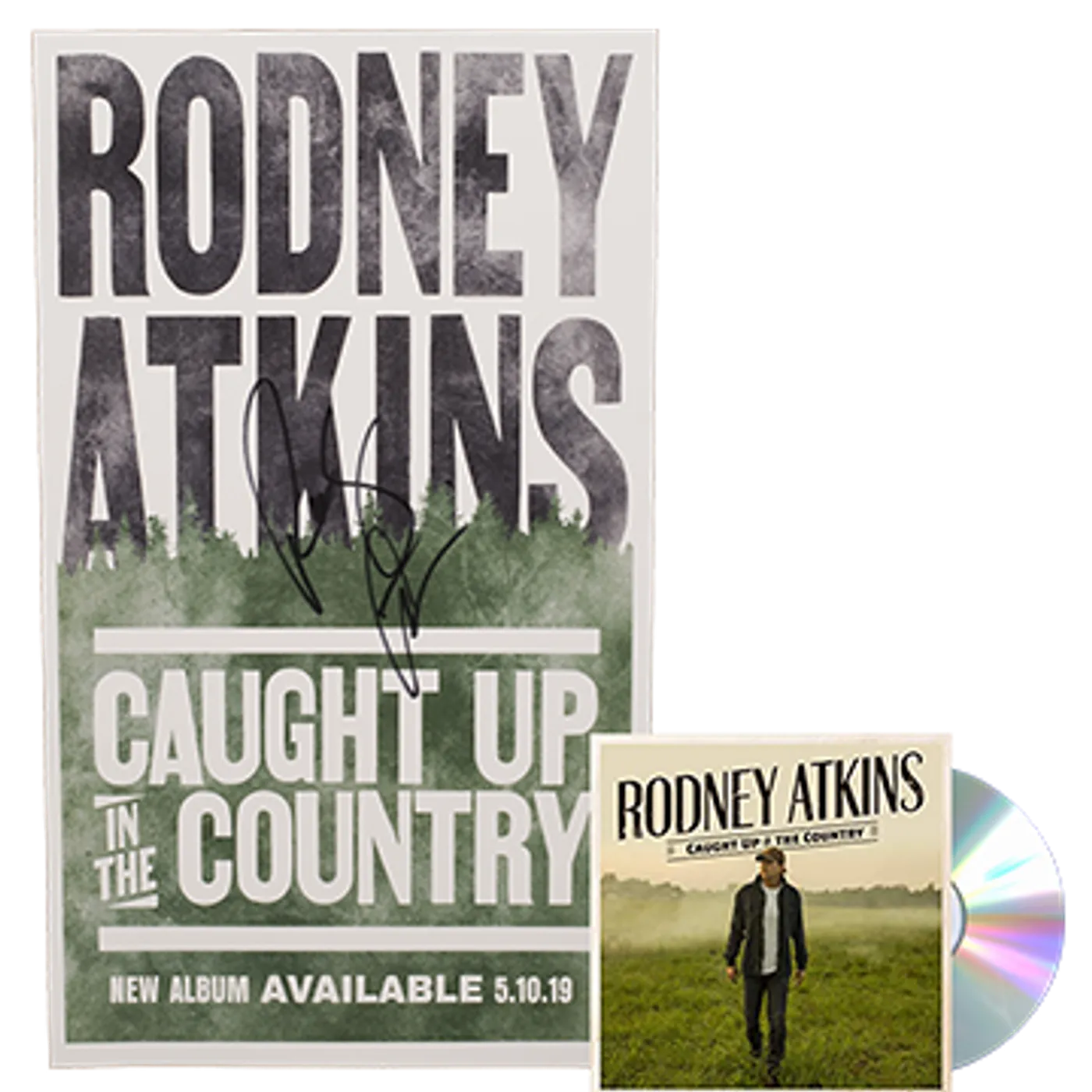Rodney Atkins Caught Up In The Country CD & Signed Poster