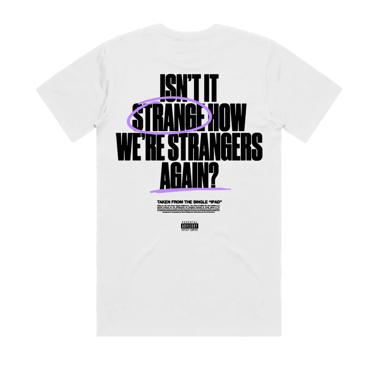The Chainsmokers Lyrics Tee White