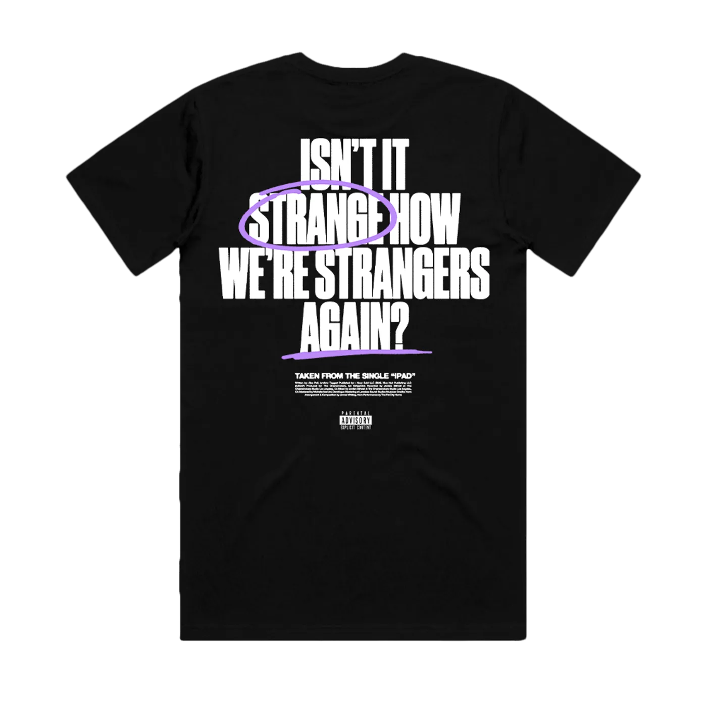 The Chainsmokers Lyrics Tee Black
