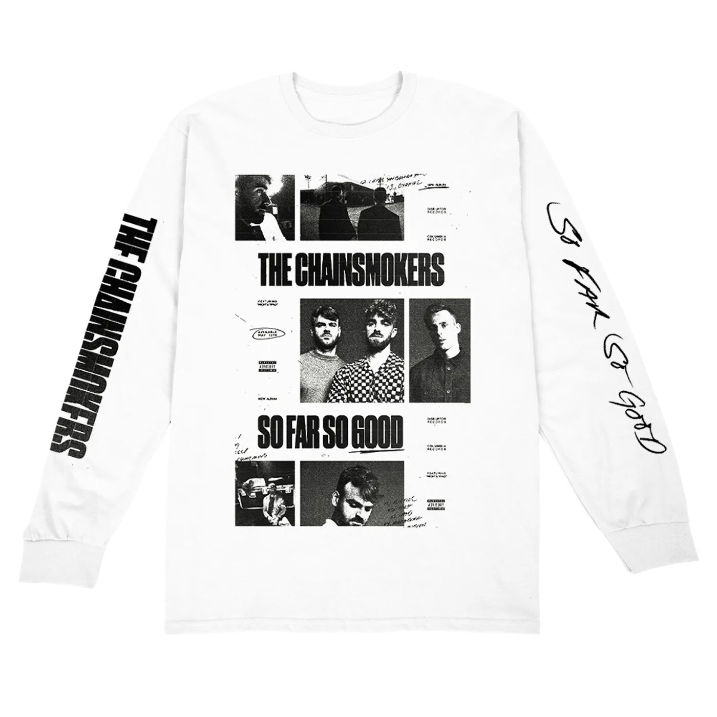 The Chainsmokers So Far So Good Grid White Long Sleeve