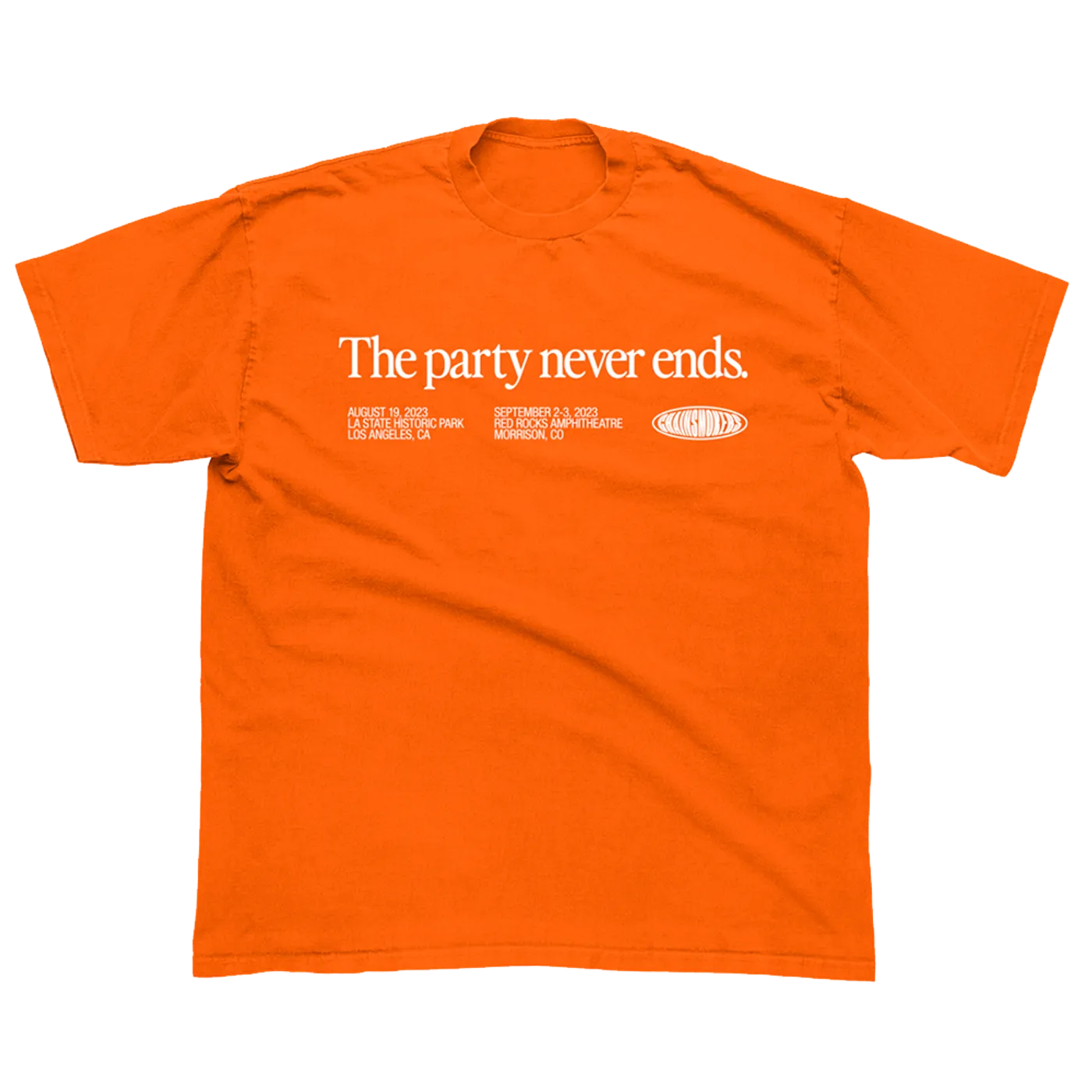 The Chainsmokers The Party Never Ends Orange Tee