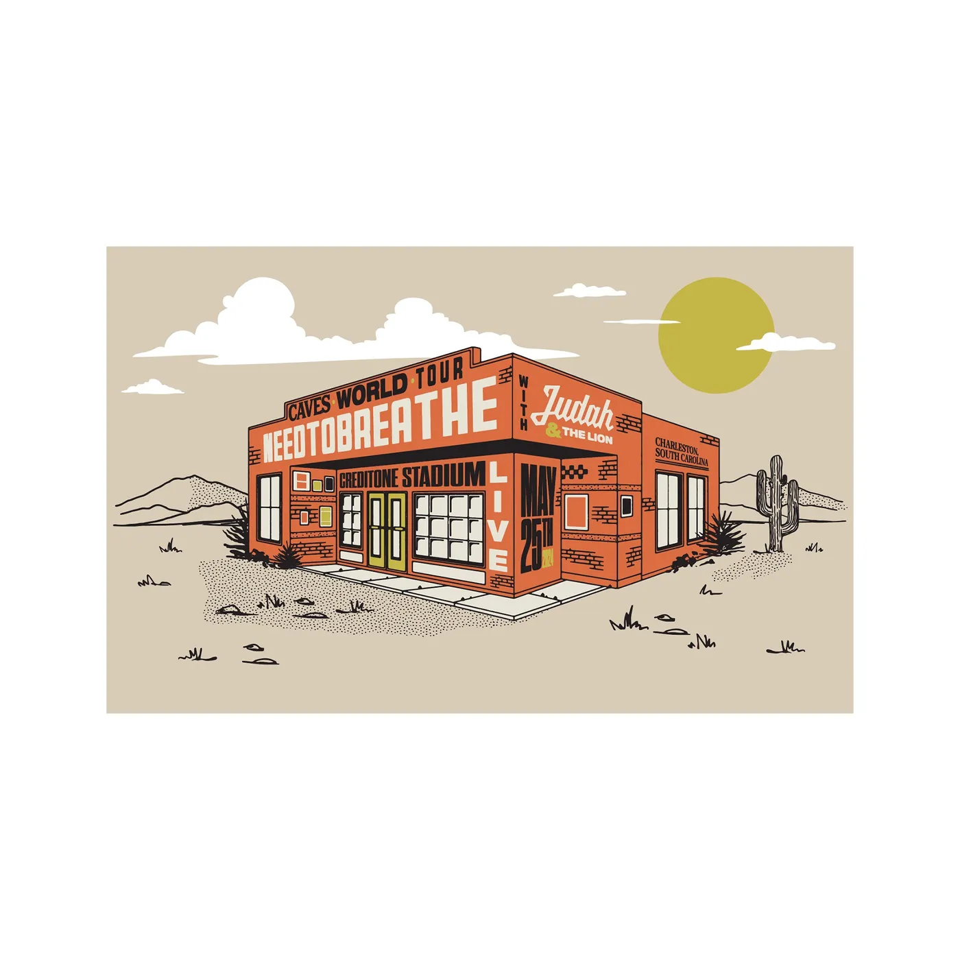 NEEDTOBREATHE CAVES WORLD TOUR POSTER - CHARLESTON, SC [SIGNED]