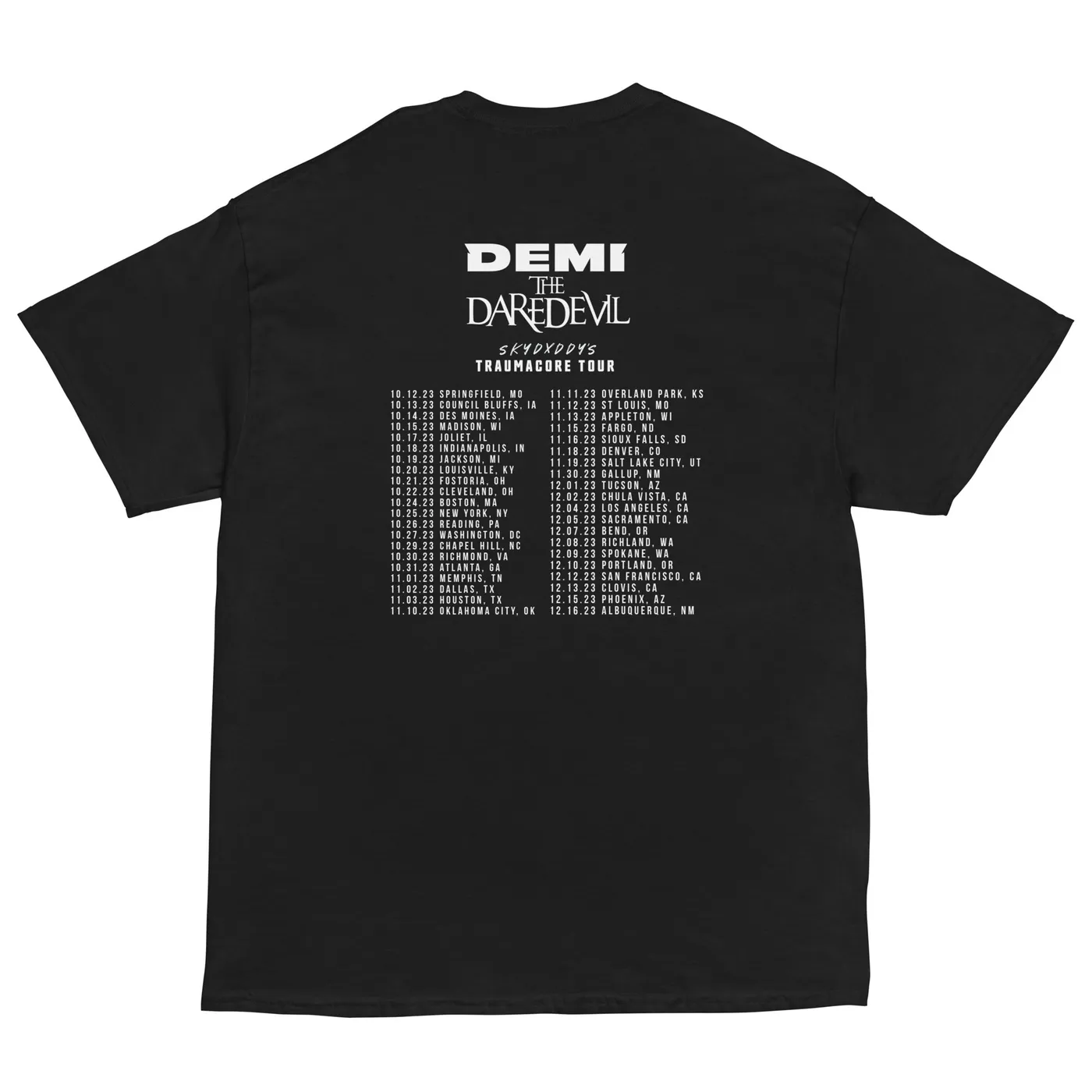 Demi the Daredevil Limited Edition Traumacore Tour T-Shirt**