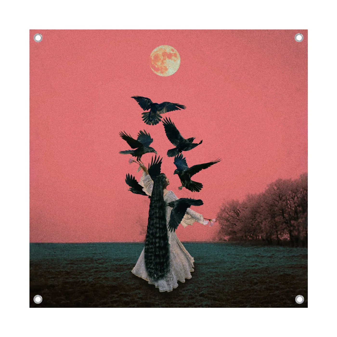 Ten Thousand Crows All That Is Flesh Shall Suffer Wall Flag