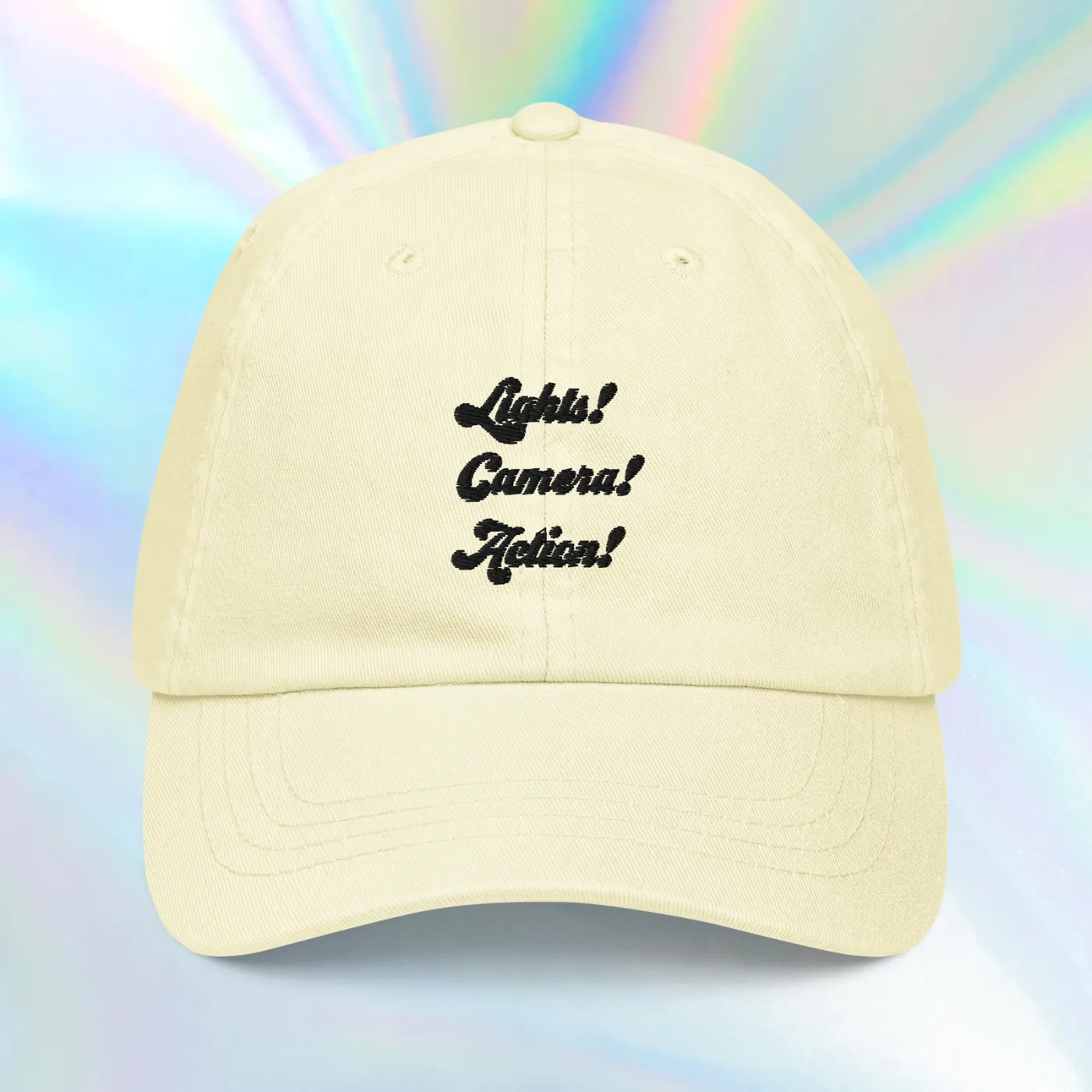 FXNTI "Lights Camera Action" Pastel Baseball Hat (70's style)