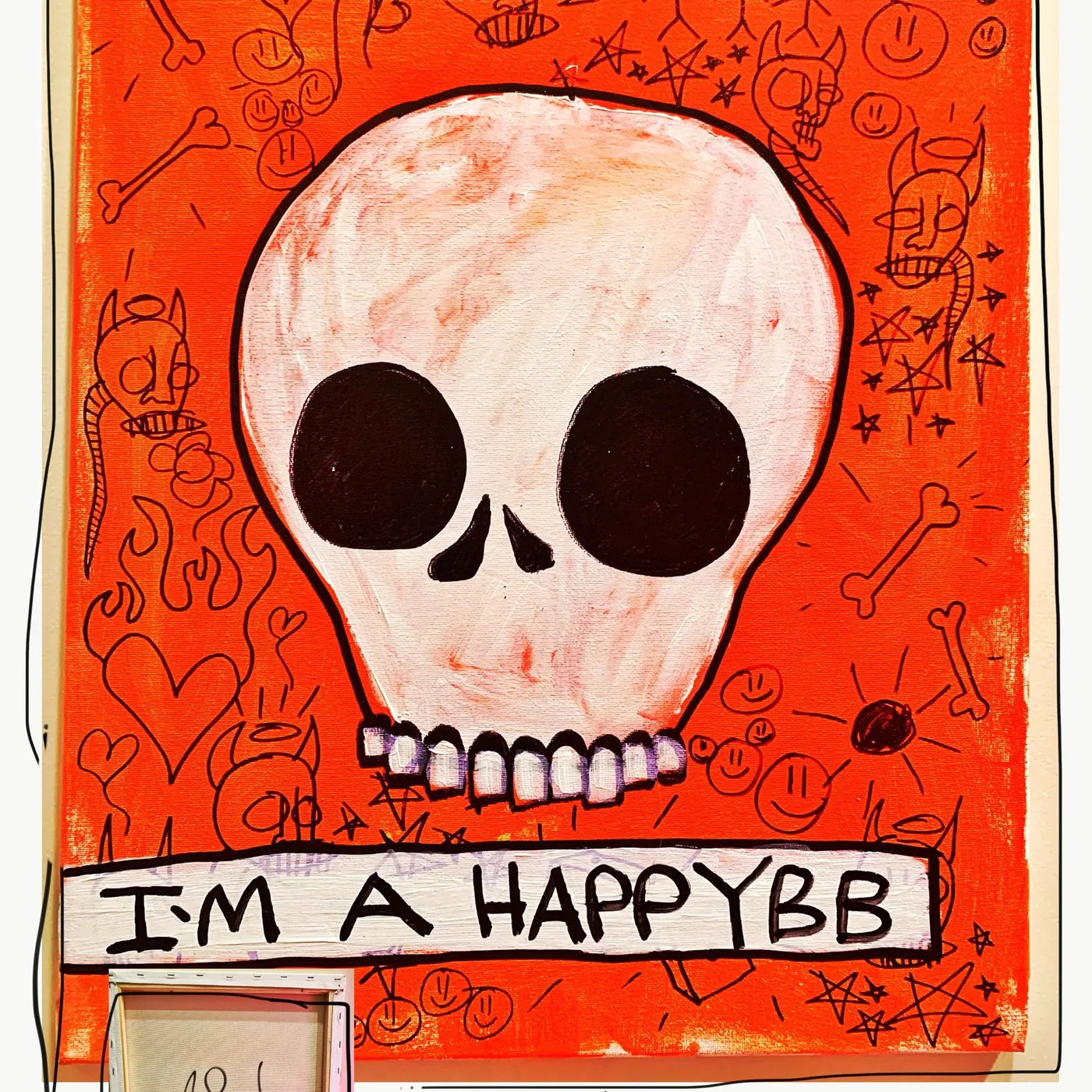 I'm A Happy BB 16" x 20" Mod Sun Painted Canvas
