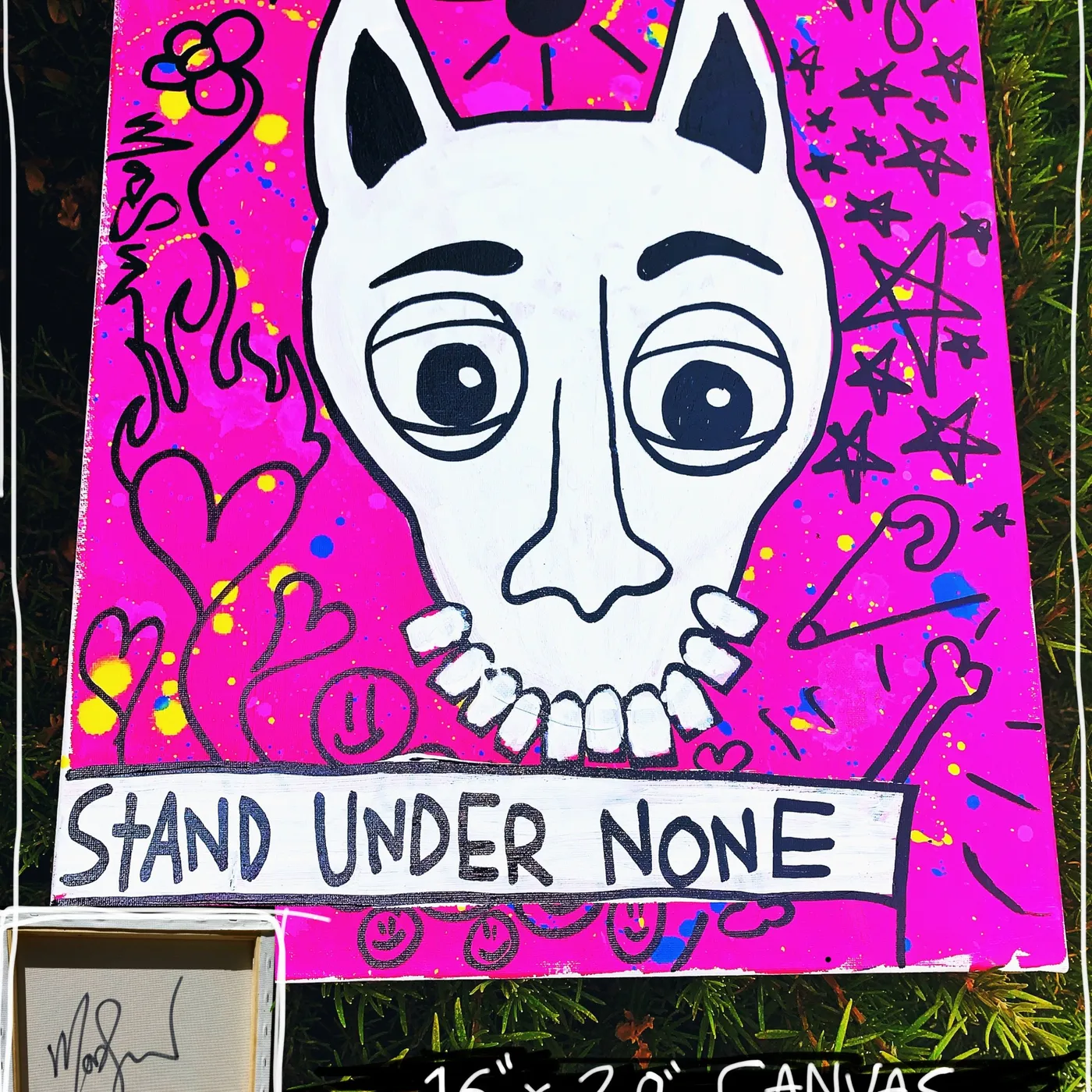 Stand Under None 16" x 20" Mod Sun Painted Canvas