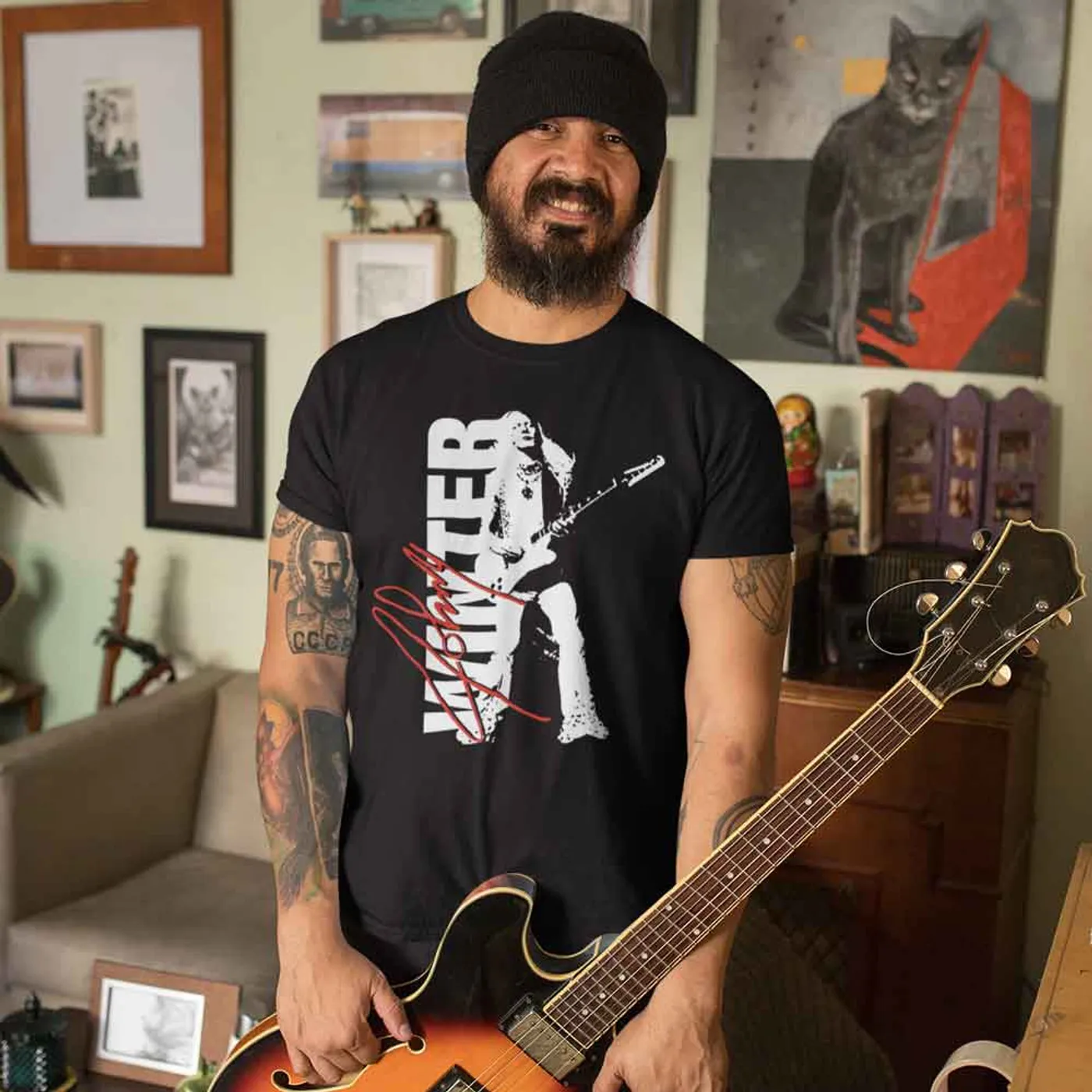 Johnny Winter Signature Photo T-Shirt