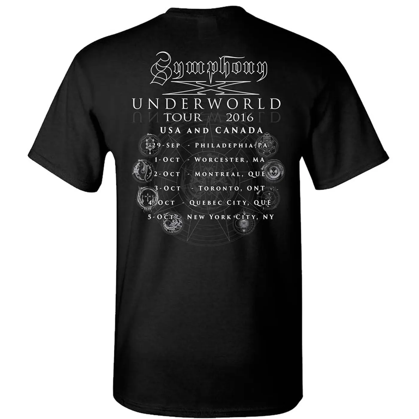 Symphony X Underworld Ship 2016 Tour T-Shirt