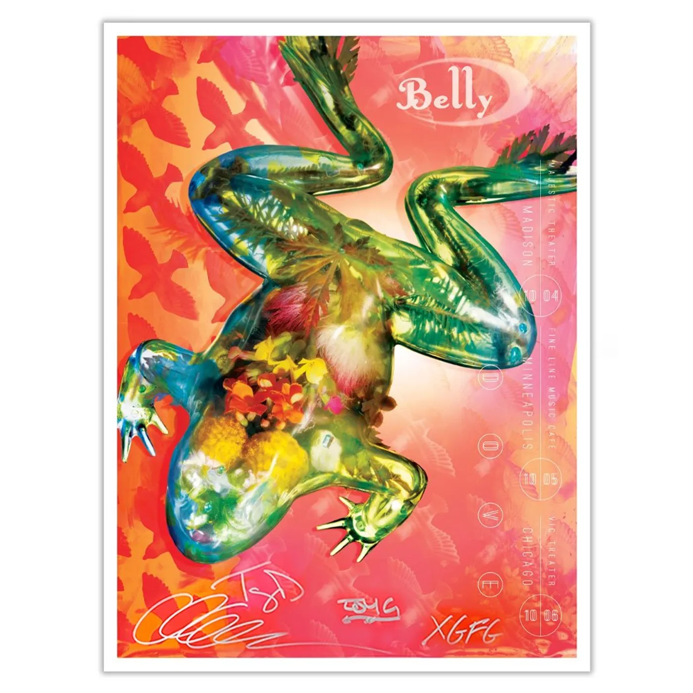 Belly Signed 2018 Midwest Tour Poster