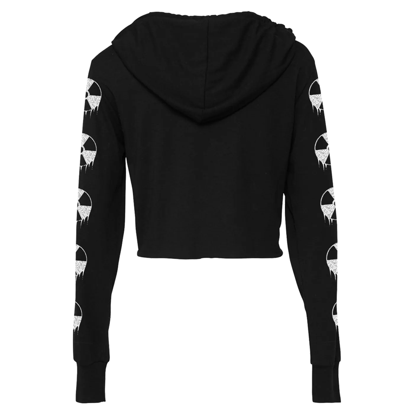 Municipal Waste Logo Crop Hoodie - Black