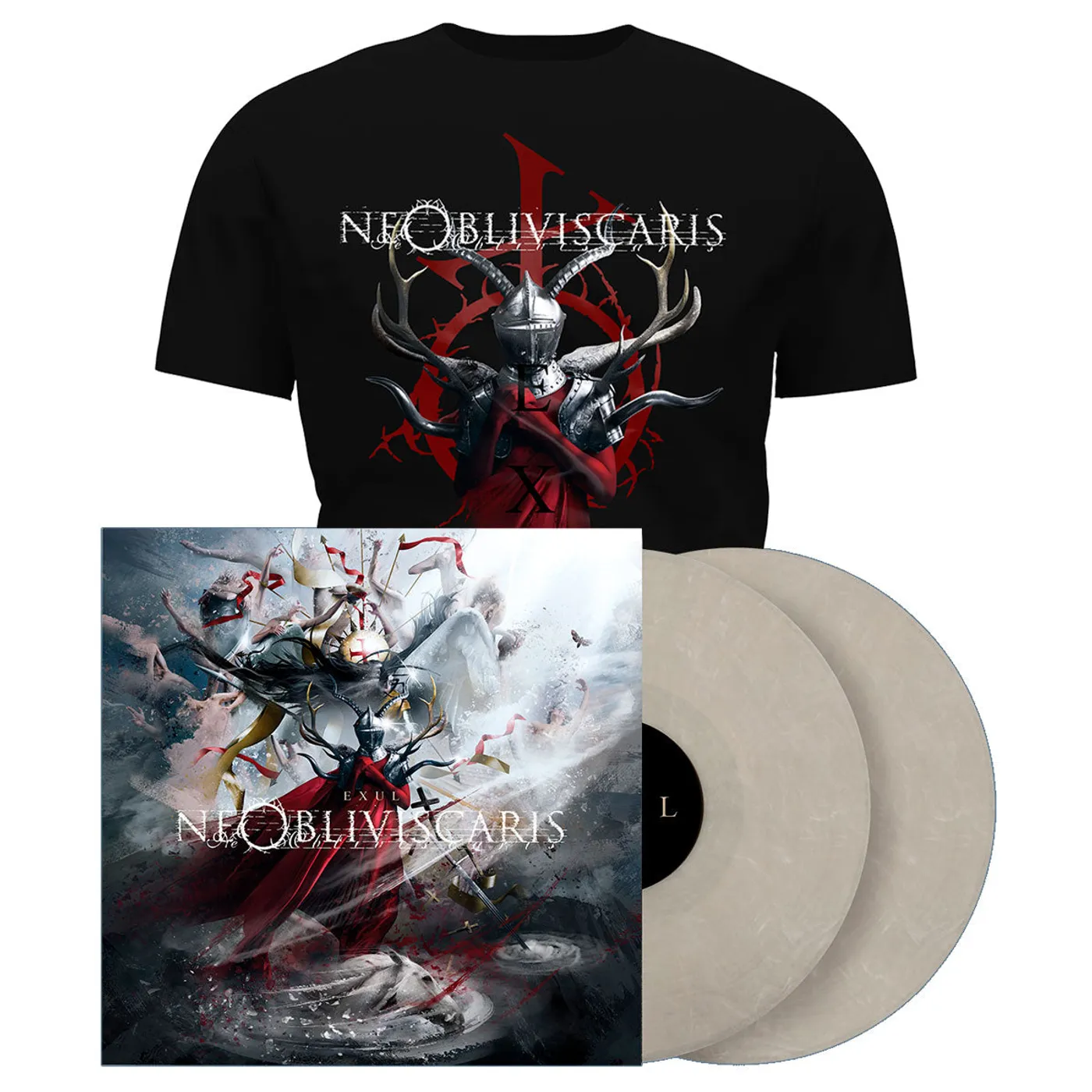 Ne Obliviscaris Exul Knight Tee & Cream 2LP Bundle