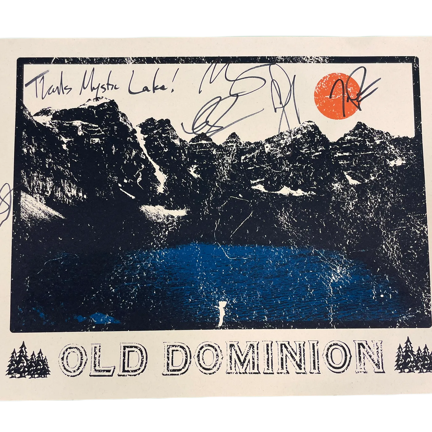 Old Dominion Signed Tour Poster Mystic Lake