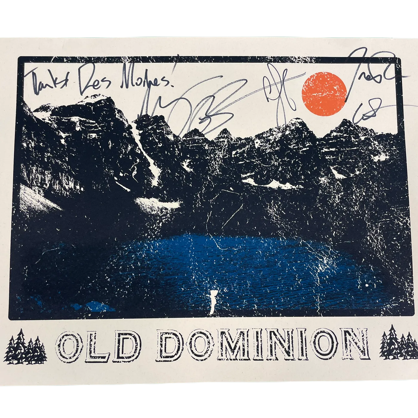 Old Dominion Signed Tour Poster Des Moines