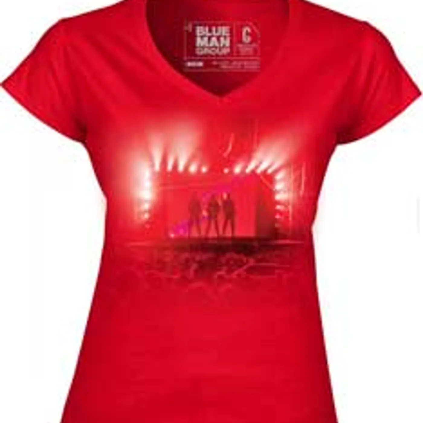 Blue Man Group 3 Men On Stage Ladies V-Neck T-Shirt