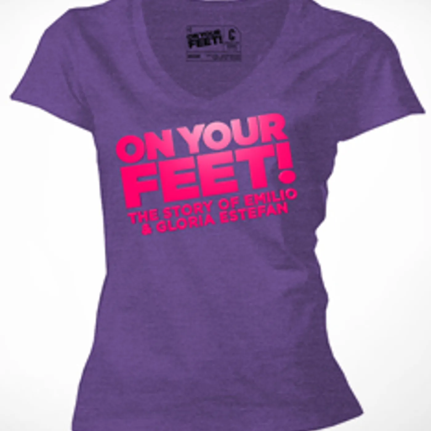 ON YOUR FEET: THE STORY OF EMILIO & GLORIA Logo Purple V-Neck Ladies Tee