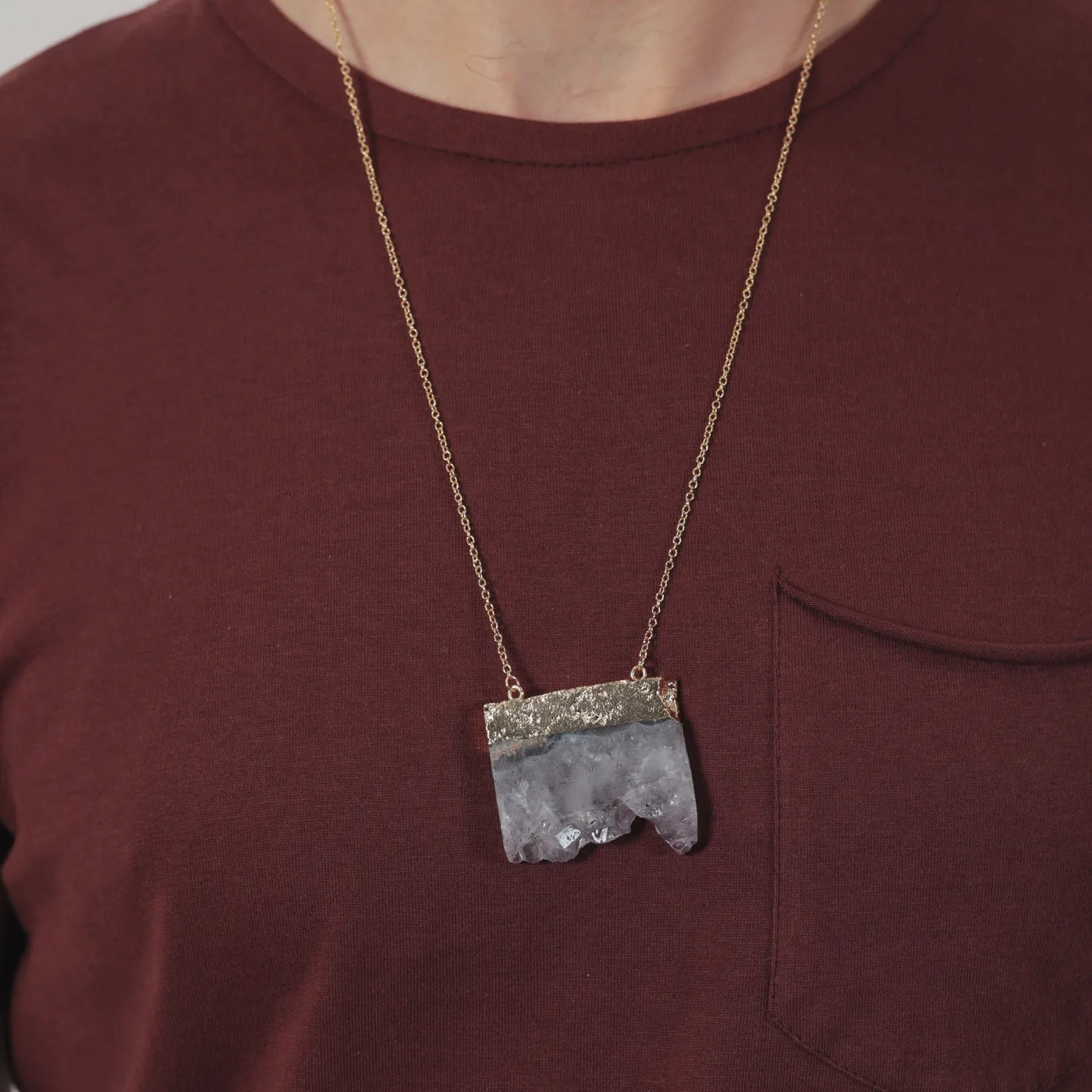 Joey Graceffa Amethyst Bar Necklace