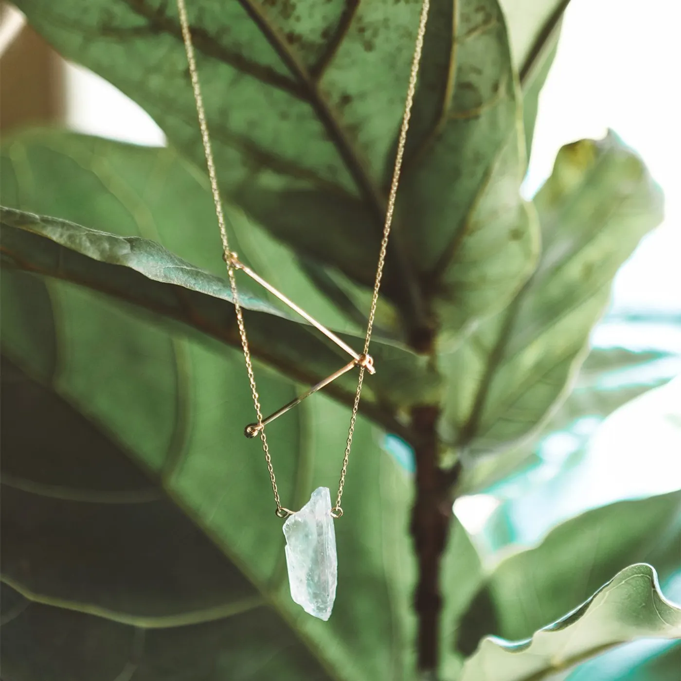 Joey Graceffa Clear Quartz Geometric Necklace