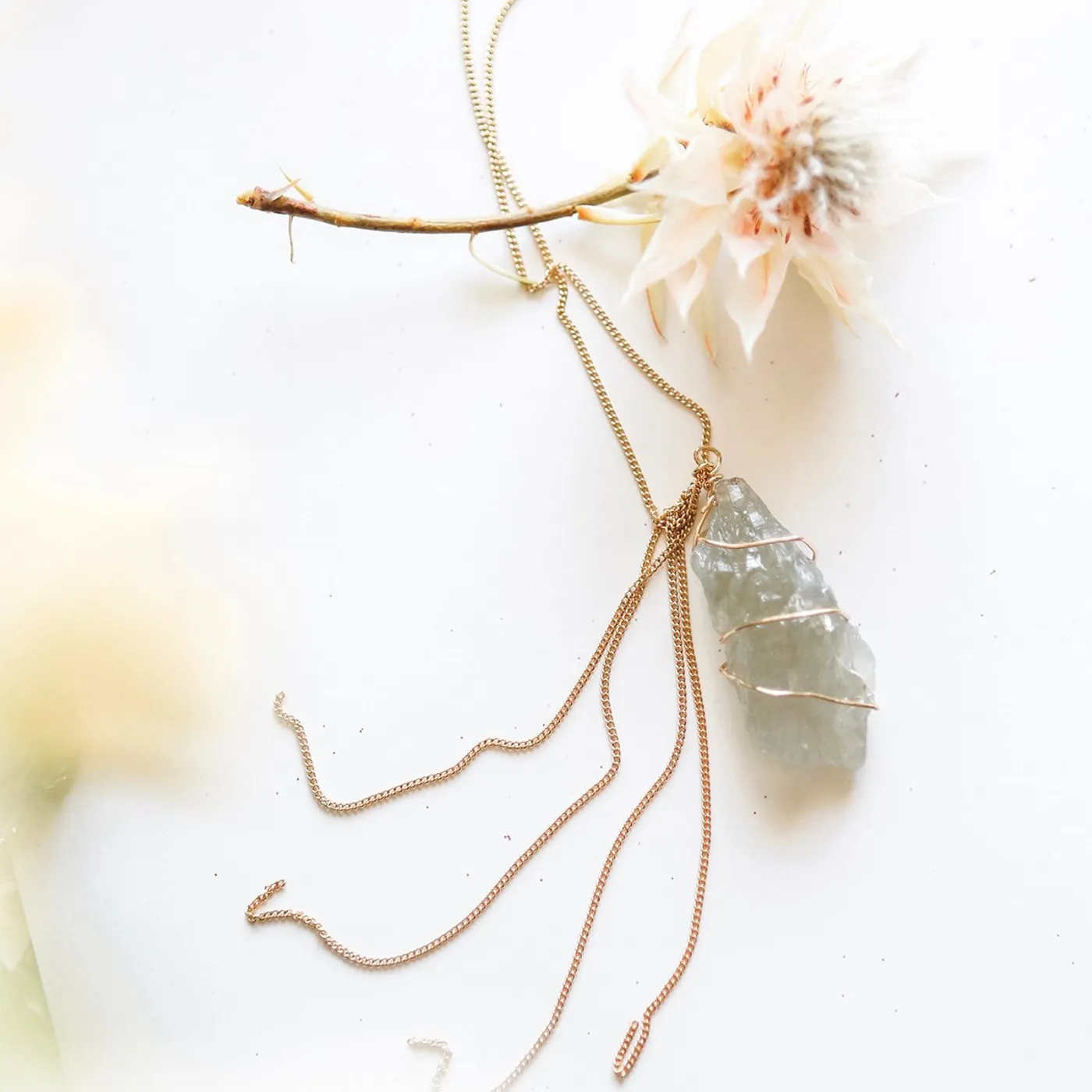 Joey Graceffa Green Fluorite Tassel Necklace