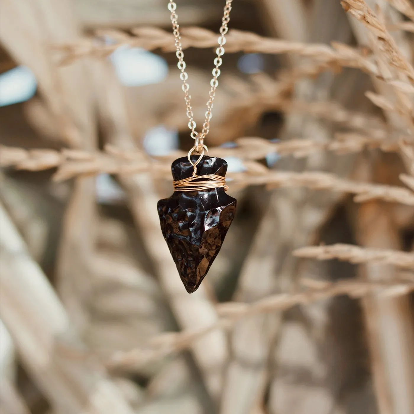 Joey Graceffa Black & Gold Arrowhead Necklace