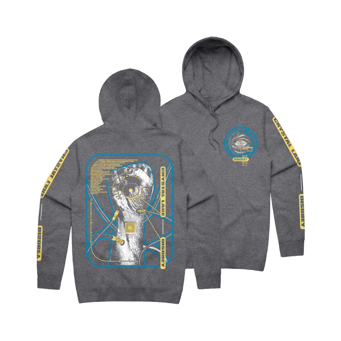 Crystal Lake - Disobey Dark Heather Hoodie