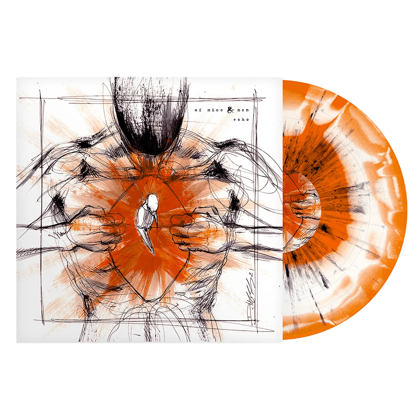 Of Mice & Men - 'Echo' Orange & White w/ Black Heavy Splatter Vinyl LP
