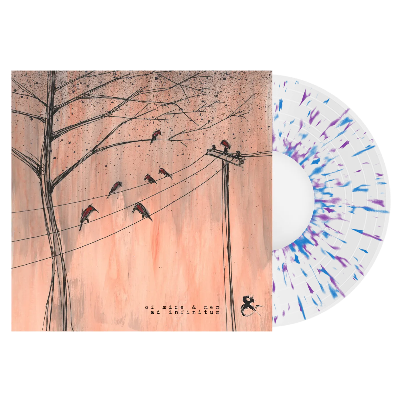 Of Mice & Men - 'Ad Infinitum' Clear w/ Aqua Blue & Grimace Purple Splatter Vinyl LP