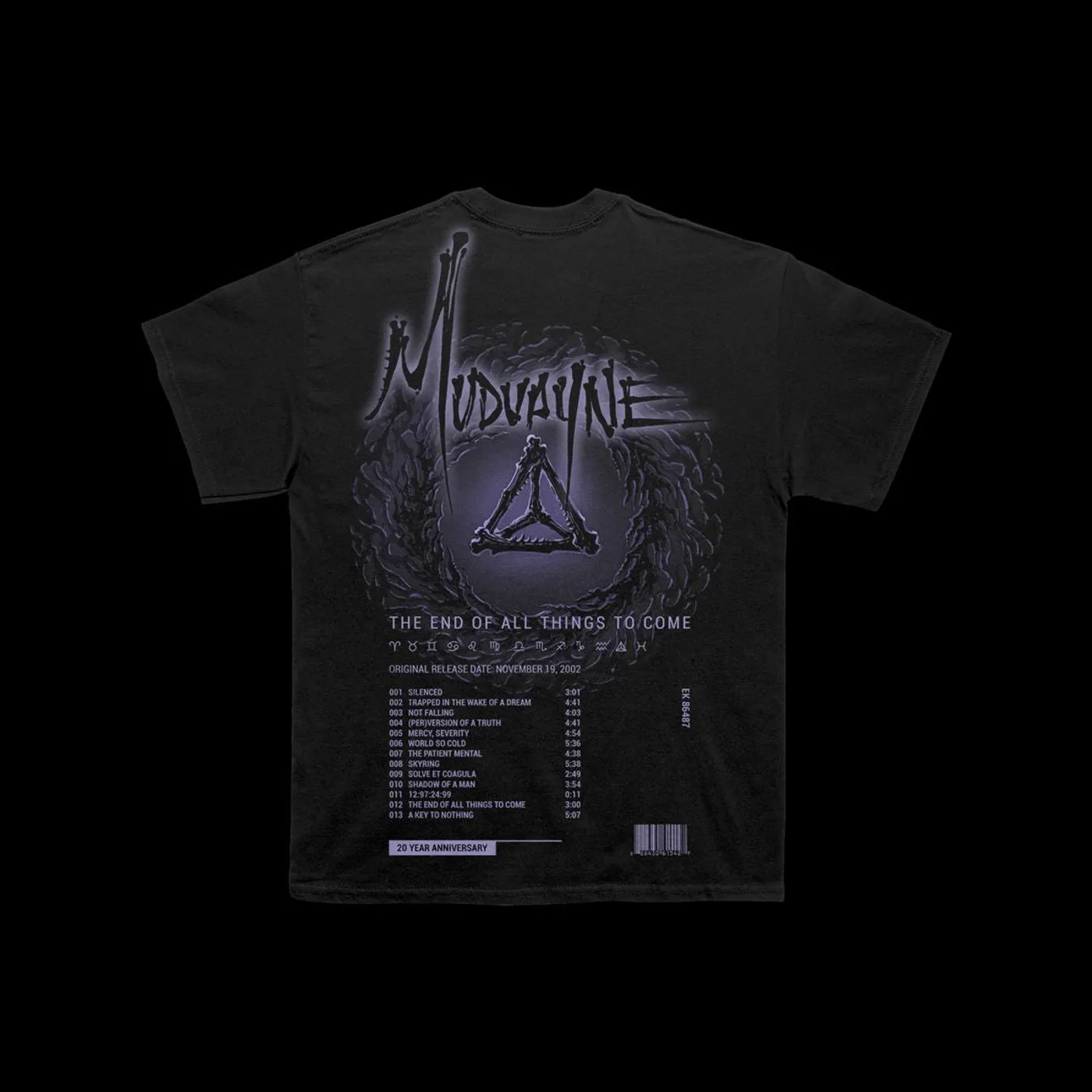 Mudvayne 20 Years Tracklist Tee