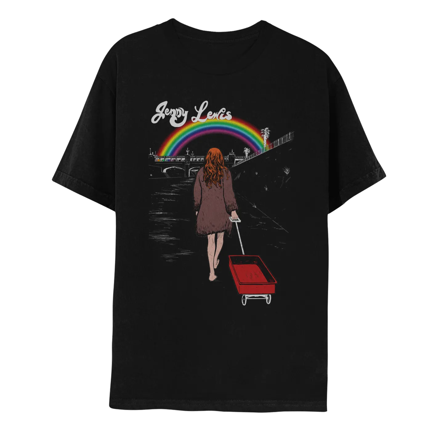 Jenny Lewis Rabbit Fur Coat Tee - Black