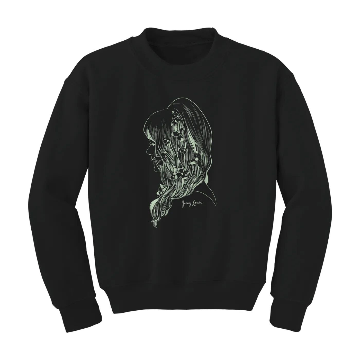 Jenny Lewis Dogwood Black Crewneck Sweatshirt