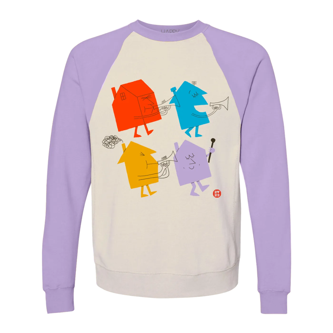 Harry Styles 4 Houses Raglan - Lavender/Cream