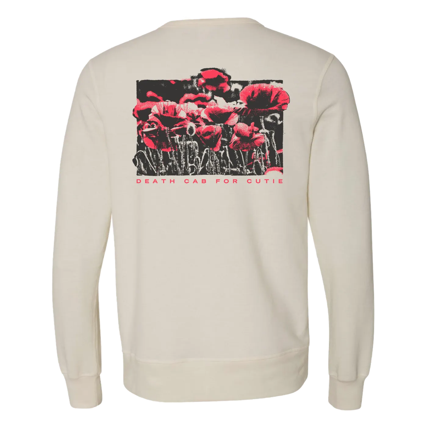 Death Cab for Cutie In Bloom Ivory Garment Dyed French Terry Pullover Crewneck Sweatshirt