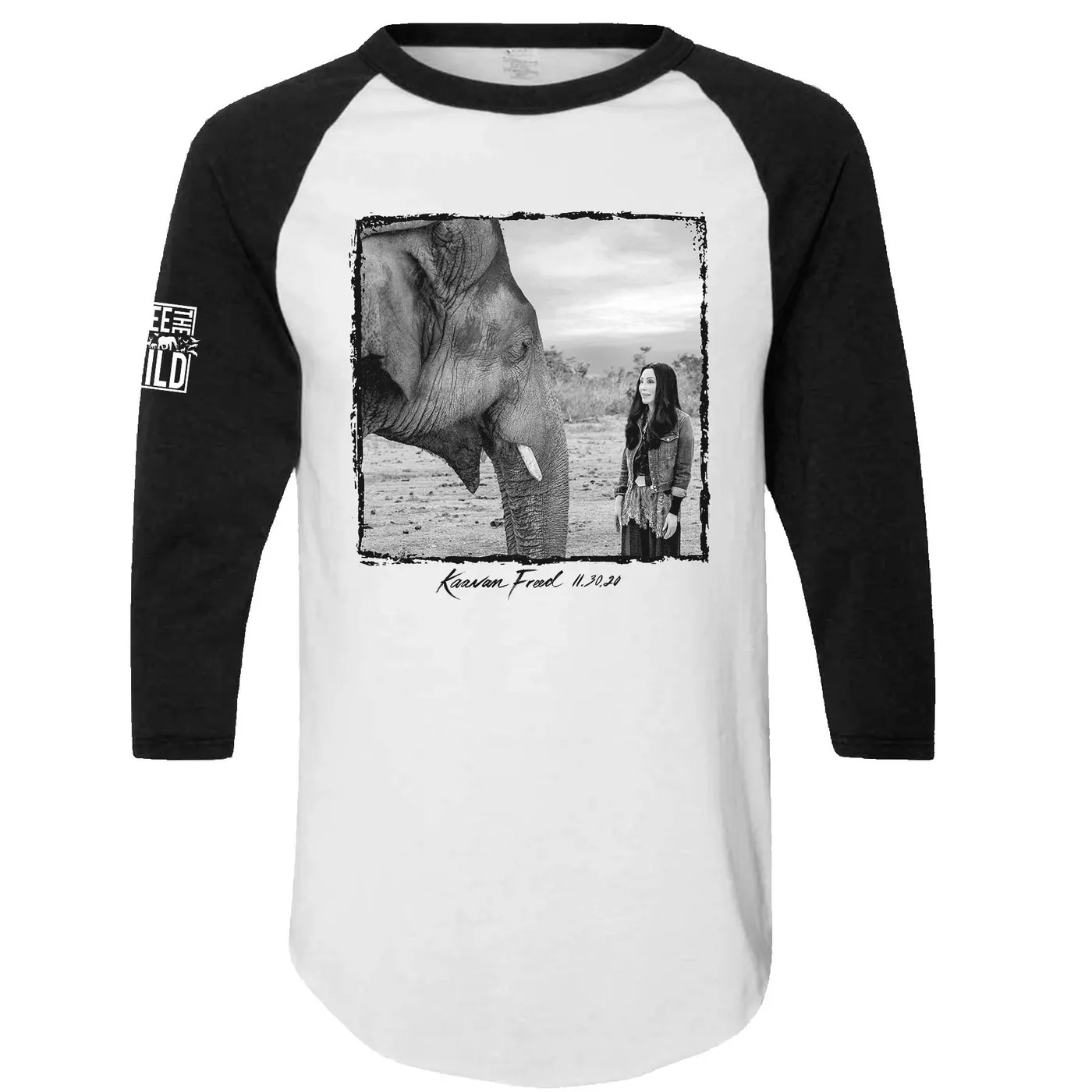 Cher Kaavan Freed Black/White Baseball Tee