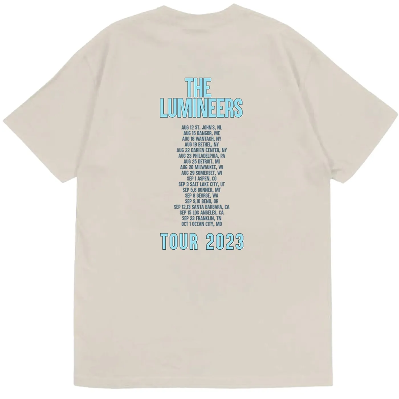The Lumineers 2023 Tour Tan Tee