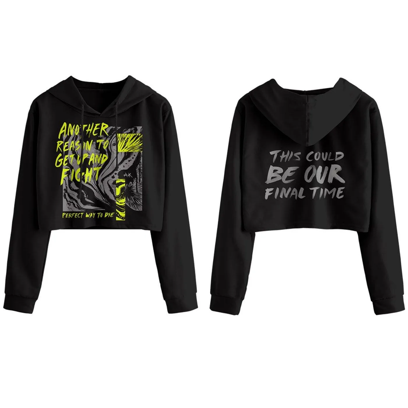 Alicia Keys Perfect Way To Die Crop Hoodie - Black
