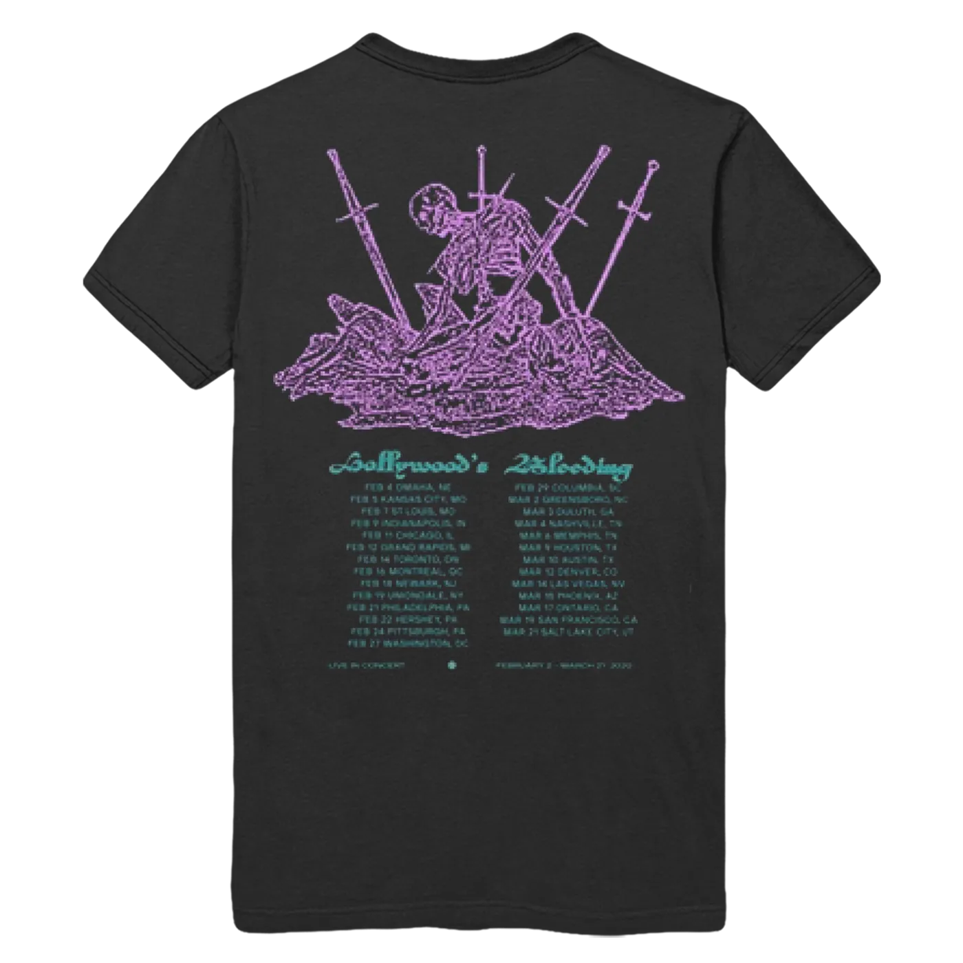 Post Malone Hollywood's Bleeding Black Tour Tee