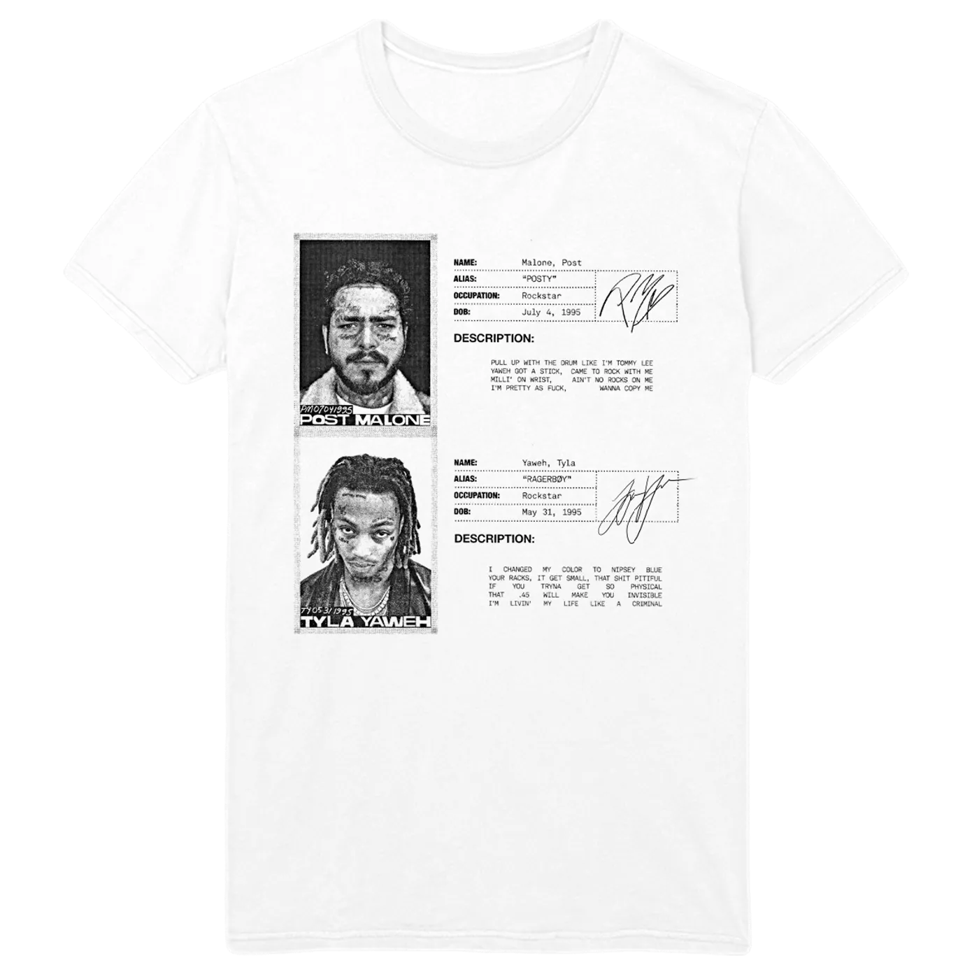 Post Malone Flight Risk Tee - White