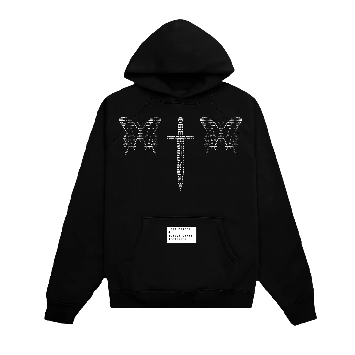 Post Malone ASCII Butterfly Knife Black Hoodie