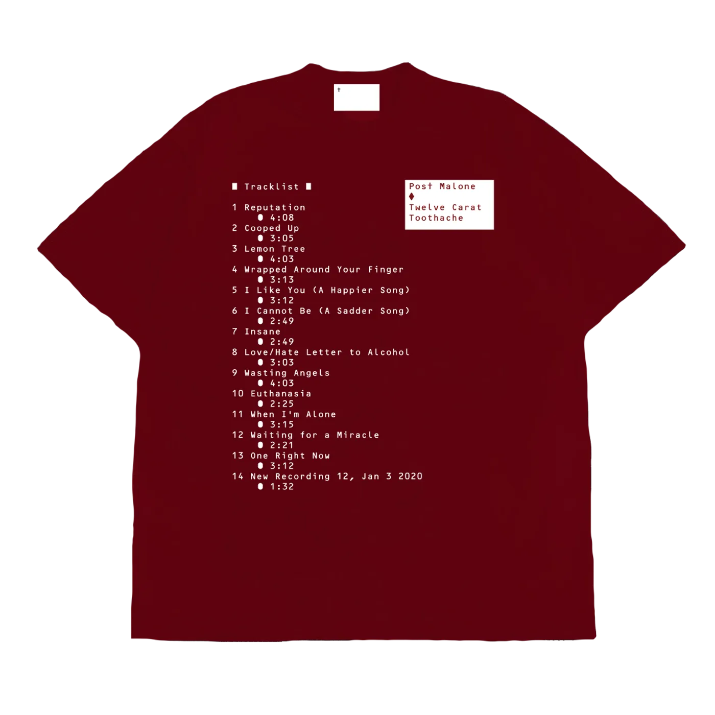 Post Malone Tracklist Red Tee