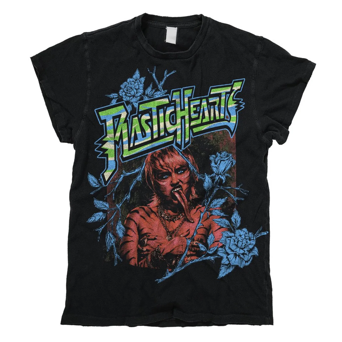 Miley Cyrus MadeWorn Plastic Hearts Tongue Tee