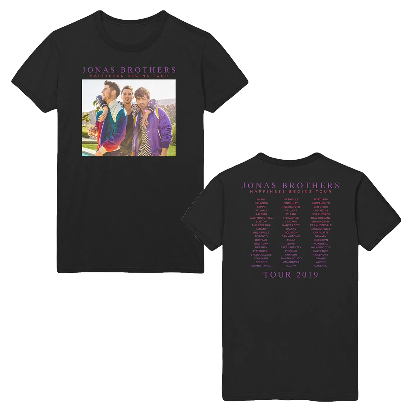 Jonas Brothers BLACK HAPPY HILLS TEE