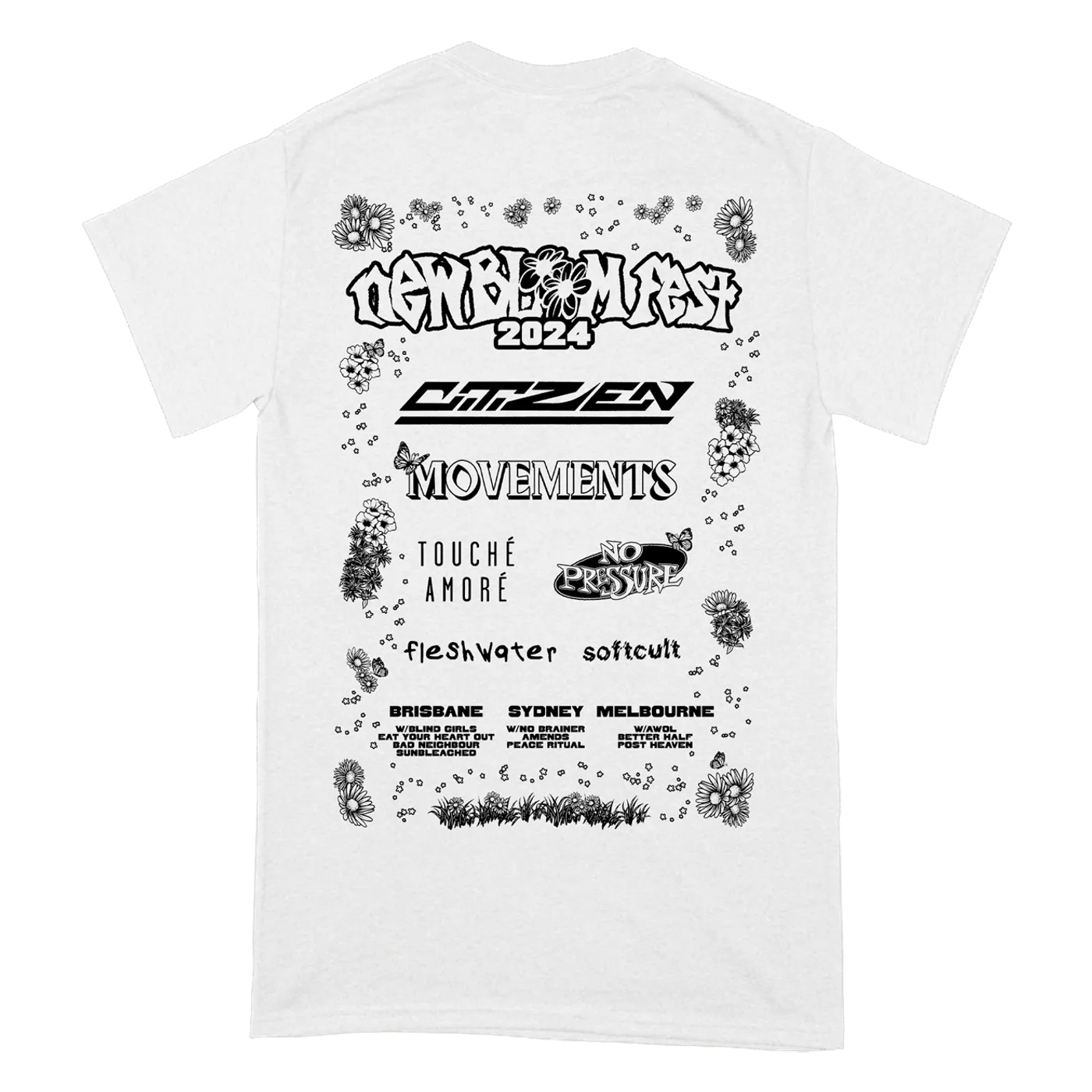 New Bloom Fest "Lineup (White)" T-Shirt