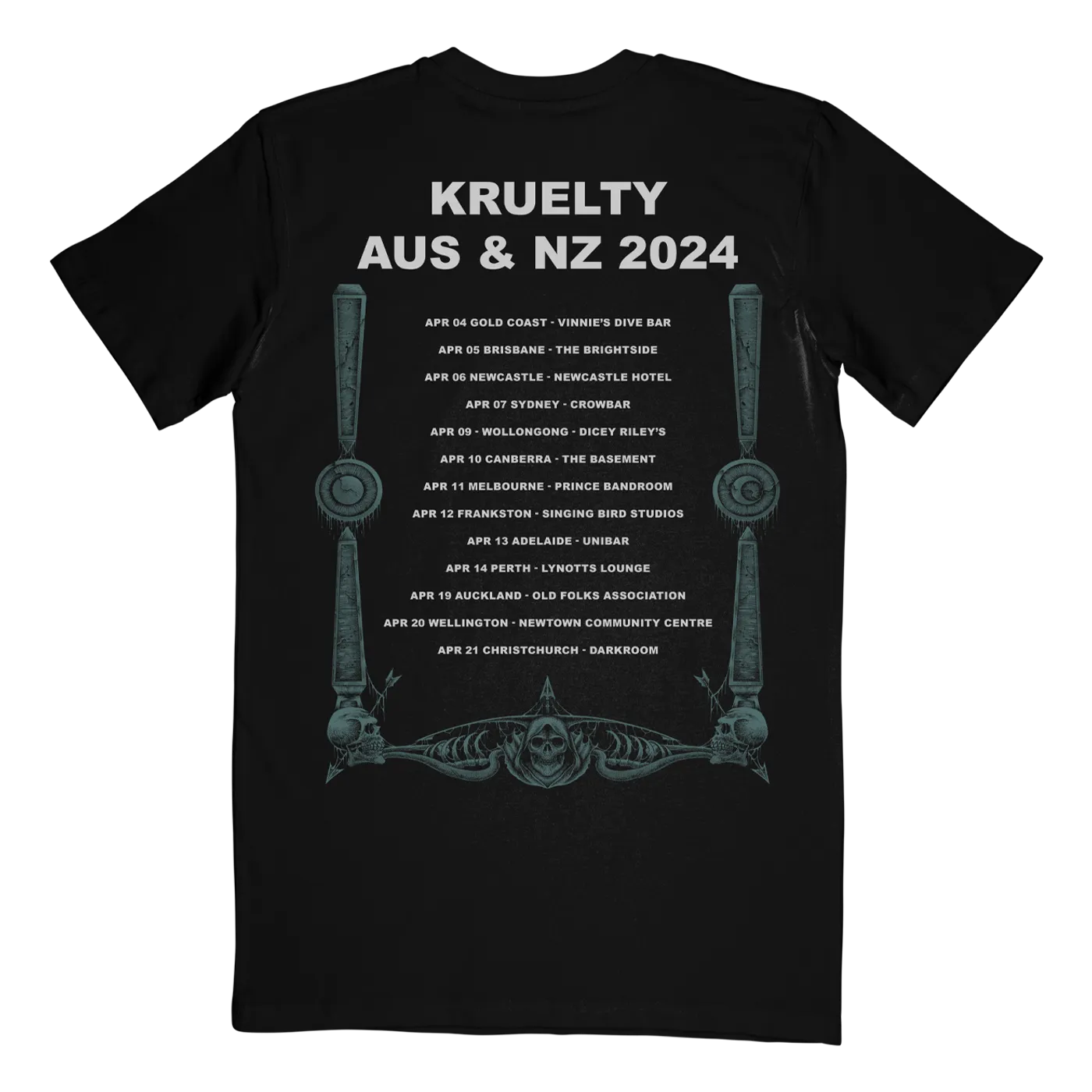 KRUELTY "2024 AUS & NZ Tour" T-Shirt