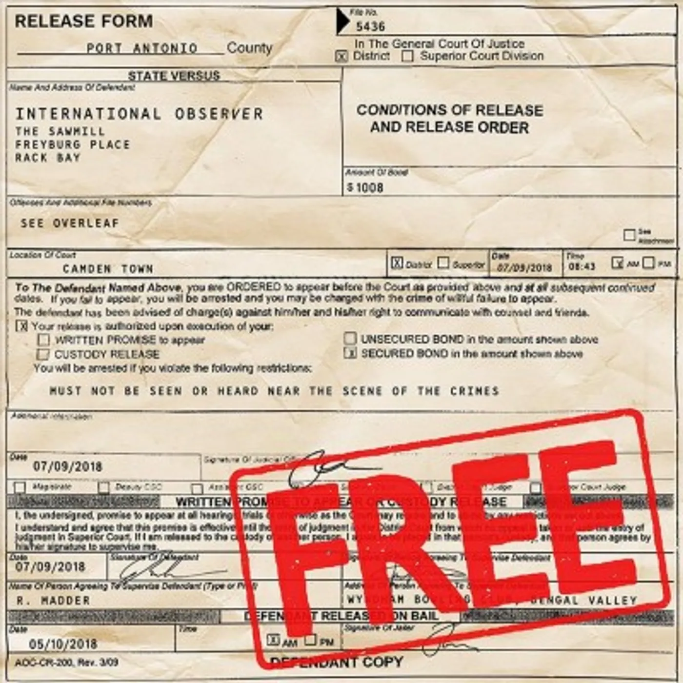 International Observer FREE FROM THE DUNGEONS OF DUB CD