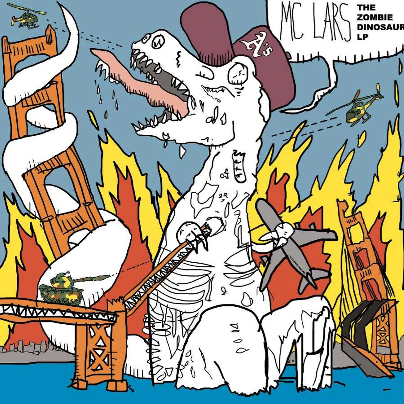 MC Lars ZOMBIE DINOSAUR (CLEAR BLUE VINYL) Vinyl Record
