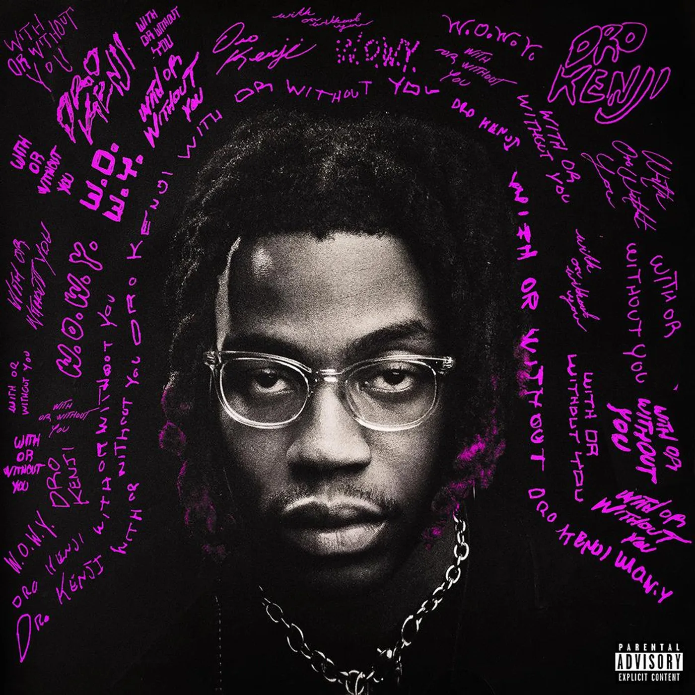 Dro Kenji WITH OR WITHOUT YOU (CLEAR W/ PURPLE SPLATTER VINYL) Vinyl Record