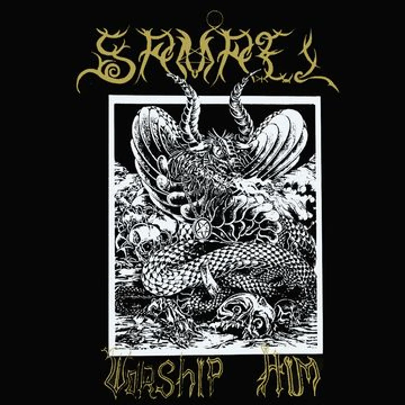 Samael Worship Him (Ltd. Ed. Gold Vinyl) Vinyl Record