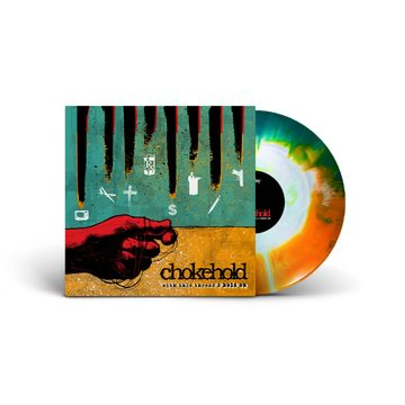 Chokehold WITH THIS THREAD I HOLD ON (UNIQUE HAND POURED ORANGE, WHITE & GREEN VINYL) Vinyl Record
