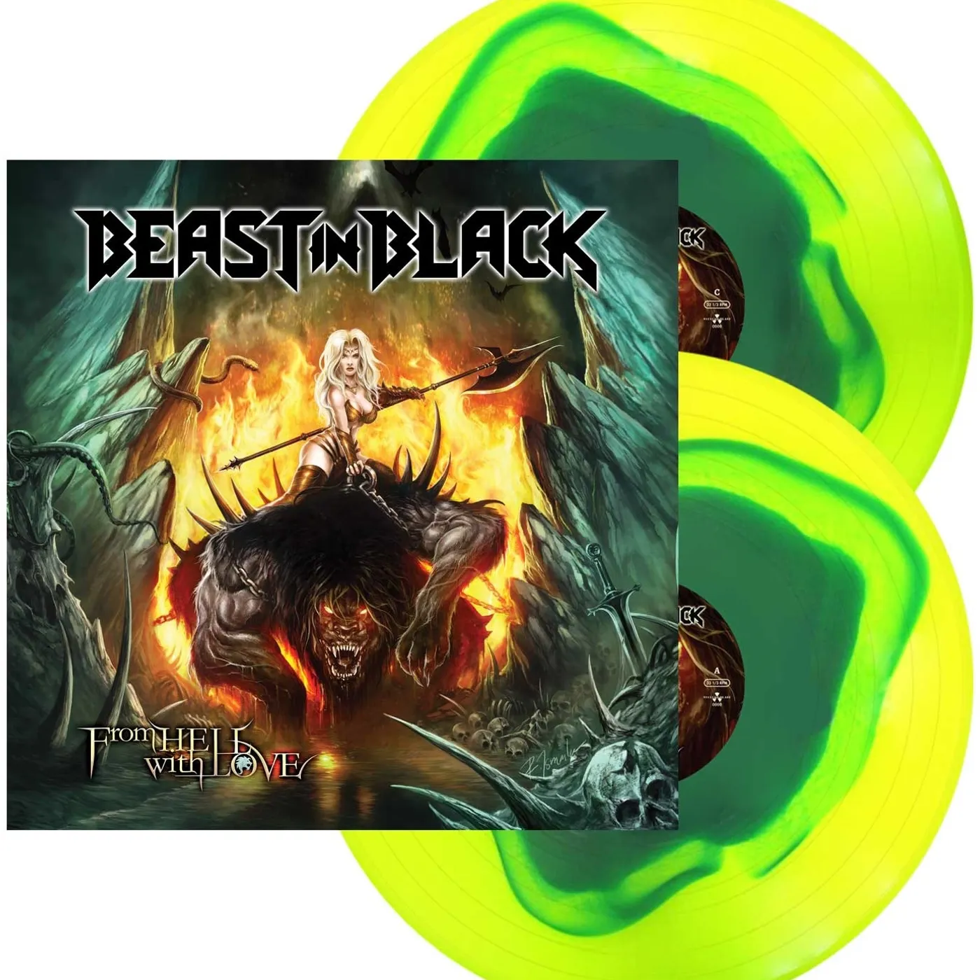 Beast In Black From Hell With Love (Blue In Yellow Swir Vinyl Record